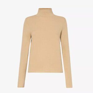 Vince Wool-cashmere Trapeze Turtleneck Sweater In Cashew - XXS